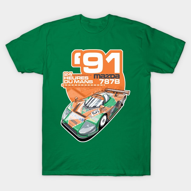 MAZDA - 787B GROUP C2 T-Shirt by EvanDeCiren